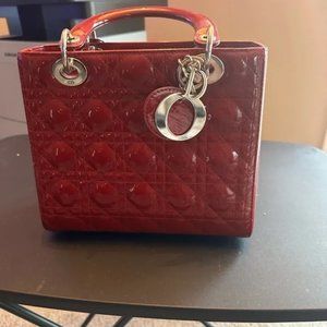 Dior Cherry red patent cannage calfskin